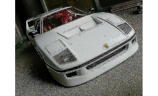 Ferrari F40 LM 1/18 Burago blanco coche miniatura