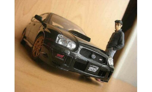 Subaru Impreza WRX 1/18 Autoart STI 2003 negro coche miniatura