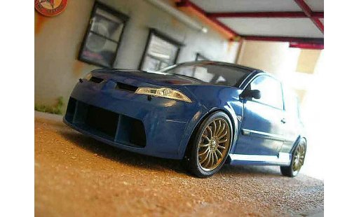 Renault Megane MTK 1/18 Norev vampire azul coche miniatura