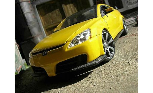 Honda Accord Base 1/18 Motormax 2003 amarillo coche miniatura