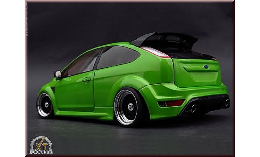 Ford Focus RS 1/18 Minichamps verde 2010 jantes BBS 18 pouces coche miniatura