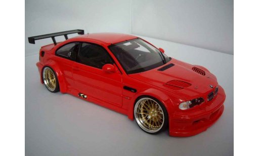Bmw M3 coupe 1/18 Minichamps GTR E46 rojo jantes bbs 19 pouces coche miniatura