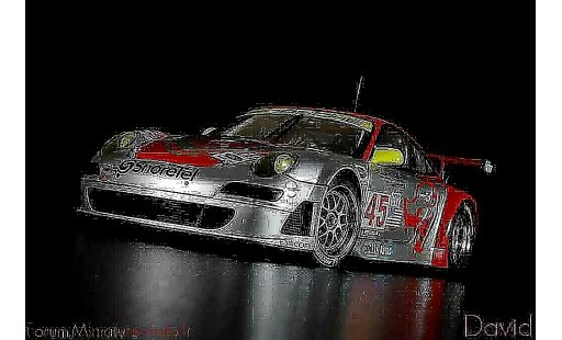 Porsche 911 GT3 RSR 1/18 Autoart 2007 flying lizard #45 alms coche miniatura