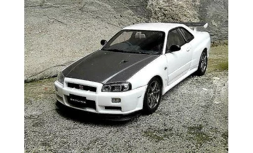 Nissan Skyline R34 1/18 Autoart blanche gn1 coche miniatura