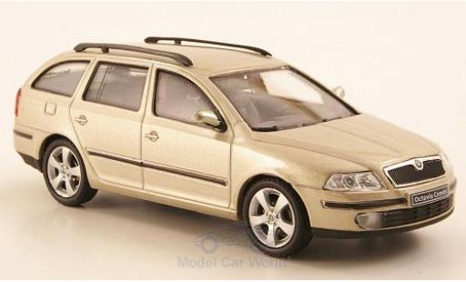 Skoda Octavia 1/43 Abrex Combi metalico beige 2004 coche miniatura