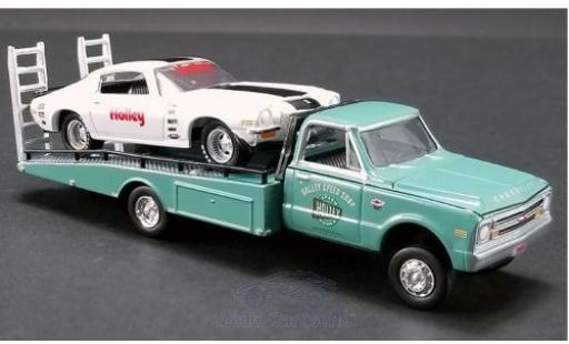 Chevrolet Camaro 1/64 ACME Z/28 blanco/verde Holley 1971 mit C-30 Ramp Truck coche miniatura