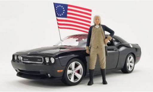 Coche miniatura Dodge Challenger 1/18 ACME SRT8 George Washington Edition azul 2010 mit Figur und Flagge Dodge Challenger 1/18 ACME SRT8 George Washington Edition azul 2010 mit Figur und Flagge coche miniatura