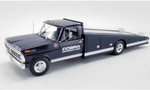 Ford F-350 1/18 ACME Ramp Truck azul/blanco Shelby Cobra 1970 Powered by coche miniatura