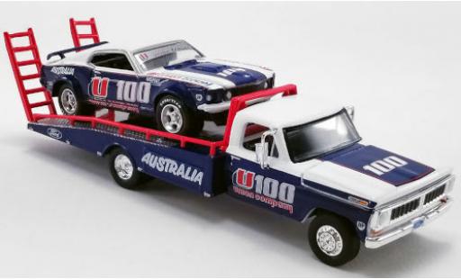 Ford F-350 1/64 ACME Ramp Truck Union Company U100 1970 mit 1969 Trans Am Mustang und Auffahrrampen Alan Moffat Racing coche miniatura