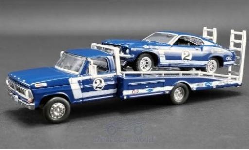 Ford Mustang 1/64 ACME Boss 302 Trans Am No.2 Clubs Racing Team Trans-Am 1969 mit F-350 Ramp Truck D.Gurney coche miniatura