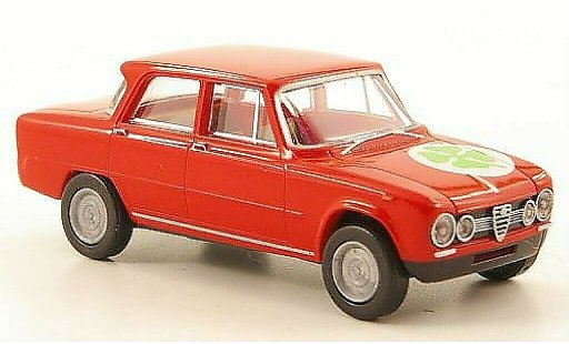 Alfa Romeo Giulia 1600 1/87 Brekina Quadrifoglio rojo con Kleeblatt coche miniatura
