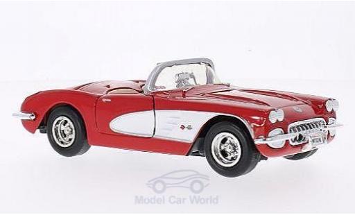 Coche miniatura Chevrolet Corvette C1 1/24 Motormax (C1) rojo/blanco 1959 Chevrolet Corvette C1 1/24 Motormax (C1) rojo/blanco 1959 coche miniatura