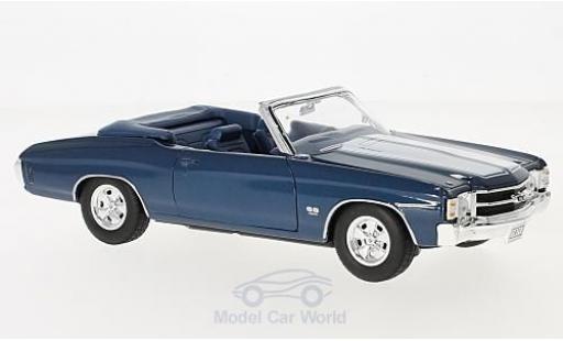 Coche miniatura Chevrolet Chevelle 1971 1/24 Welly SS 454 Convertible metalico azul/blanco 1971 Chevrolet Chevelle 1971 1/24 Welly SS 454 Convertible metalico azul/blanco 1971 coche miniatura
