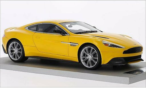Aston Martin Vanquish coupe 1/18 Tecnomodel metalico amarillo coche miniatura
