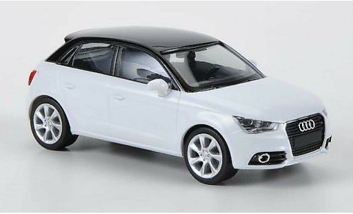 Audi A1 sportback 1/87 Herpa blanco/negro coche miniatura