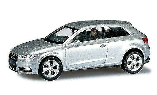Audi A3 berline 1/87 Herpa (8V) gris DioramaReady coche miniatura