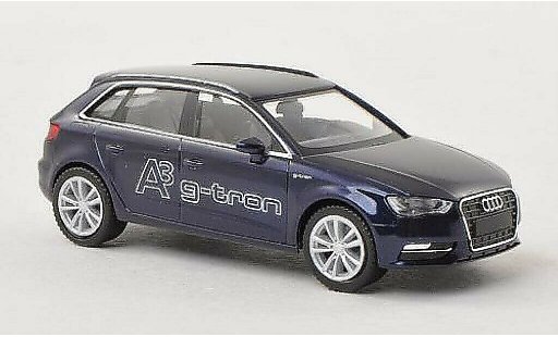 Audi A3 sportback 1/87 Herpa g-tron azul coche miniatura