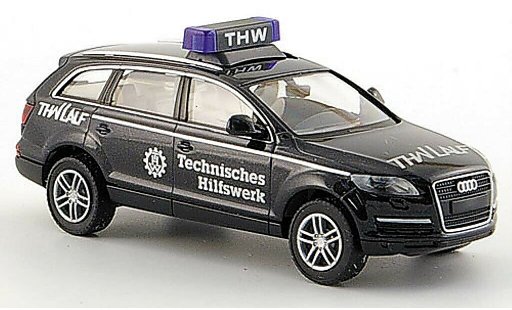 Audi Q7 secours 1/87 Wiking THW Lauf negro coche miniatura