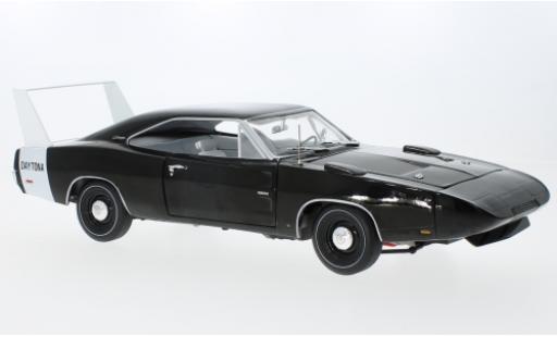 Dodge Charger 1/18 Auto World Daytona negro/blanche 1969 coche miniatura
