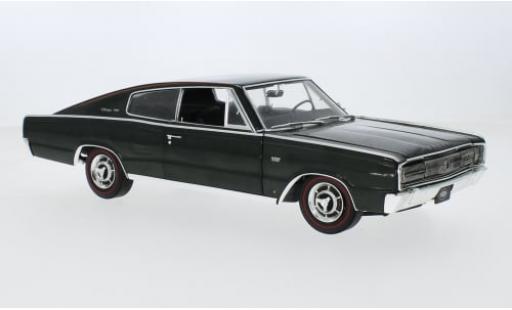 Dodge Charger 1/18 Auto World metallise gr&uuml;n/schwarz 1966 1:18 coche miniatura