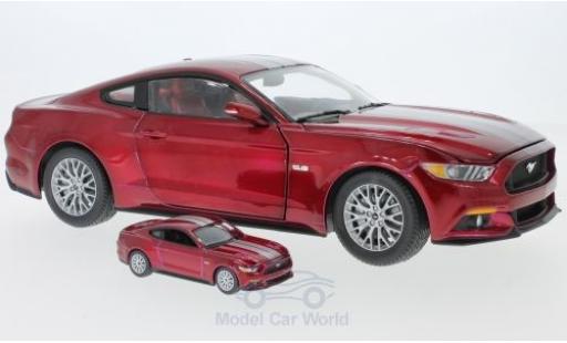 Coche miniatura Ford Mustang GT 1/64 Auto World GT metalico rojo/gris 2017 plus Modell in 1:64 Ford Mustang GT 1/64 Auto World GT metalico rojo/gris 2017 plus Modell in 1:64 coche miniatura