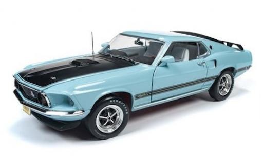 Coche miniatura Ford Mustang 1/18 Auto World Mach 1 azul/negro 1969 Ford Mustang 1/18 Auto World Mach 1 azul/negro 1969 coche miniatura