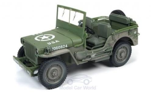 Coche miniatura Jeep Willys 1/18 Auto World MB oliv 1941 mit Schmutzeffekt Jeep Willys 1/18 Auto World MB oliv 1941 mit Schmutzeffekt coche miniatura