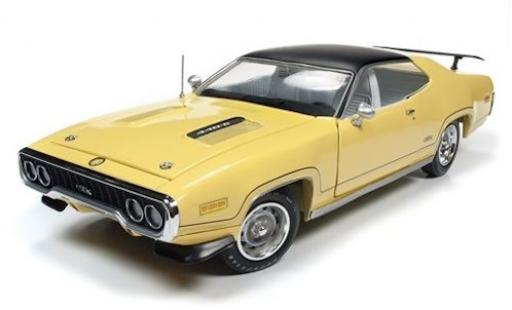 Coche miniatura Plymouth GTX 1/18 Auto World amarillo/negro 1971 Plymouth GTX 1/18 Auto World amarillo/negro 1971 coche miniatura