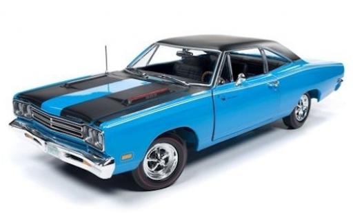 Coche miniatura Plymouth Road Runner 1/18 Auto World azul/negro 1969 Plymouth Road Runner 1/18 Auto World azul/negro 1969 coche miniatura