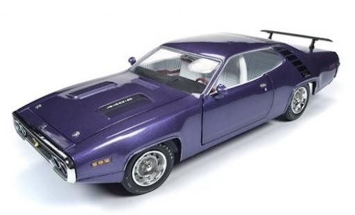 Coche miniatura Plymouth Road Runner 1/18 Auto World metalico lila 1971 Plymouth Road Runner 1/18 Auto World metalico lila 1971 coche miniatura