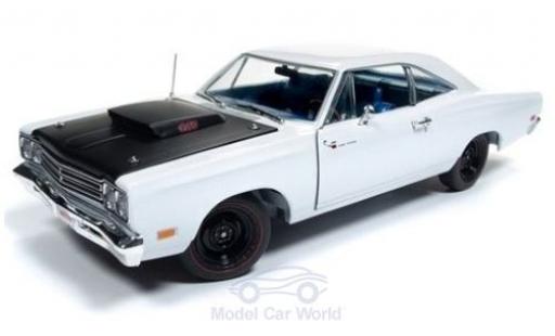 Coche miniatura Plymouth Road Runner 1/18 Auto World blanco/matt-negro 1969 Plymouth Road Runner 1/18 Auto World blanco/matt-negro 1969 coche miniatura
