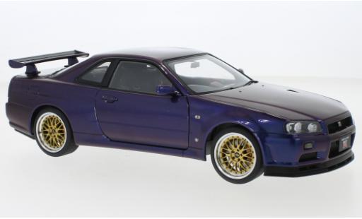 Coche miniatura Nissan Skyline 1/18 AUTOart GT-R (R34) V-Spec II metallise purpura RHD 2002 Nissan Skyline 1/18 AUTOart GT-R (R34) V-Spec II metallise purpura RHD 2002 coche miniatura