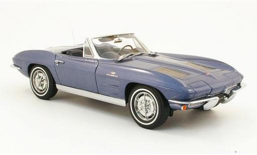 Chevrolet Corvette 1/18 AUTOart Convertible metalico azul 1963 coche miniatura