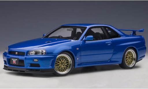 Coche miniatura Nissan Skyline 1/18 AUTOart GT-R V-Spec II (R34) metalico azul RHD 2001 mit BBS LM-Felgen Nissan Skyline 1/18 AUTOart GT-R V-Spec II (R34) metalico azul RHD 2001 mit BBS LM-Felgen coche miniatura