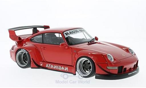 Porsche 993 RWB 1/18 AUTOart 911 () RWB rojo Rauh Welt gris Felgen coche miniatura