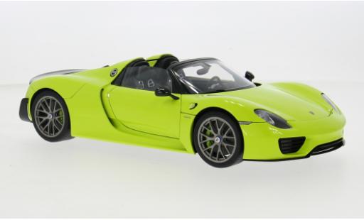 Coche miniatura Porsche 918 1/18 AUTOart Spyder Weissach Package grün 1:18 Porsche 918 1/18 AUTOart Spyder Weissach Package grün 1:18 coche miniatura
