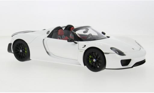 Porsche 918 1/18 AUTOart Spyder Weissach Package weiss/rojo 1:18 coche miniatura