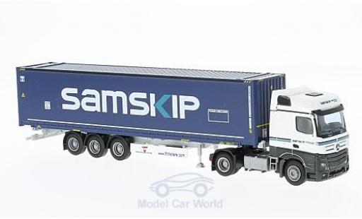 Coche miniatura Mercedes Actros 1/87 AWM 2 Big. Aerop. Samskip 45 OS Cont.-SZ Mercedes Actros 1/87 AWM 2 Big. Aerop. Samskip 45 OS Cont.-SZ coche miniatura