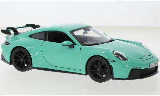 Coche miniatura Porsche 992 GT3 1/24 Burago 911  turquesa 2021 Porsche 992 GT3 1/24 Burago 911  turquesa 2021 coche miniatura