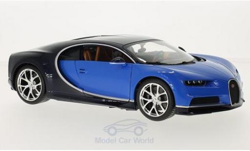 Coche miniatura Bugatti Chiron 1/18 Burago metalico azul/azul Bugatti Chiron 1/18 Burago metalico azul/azul coche miniatura