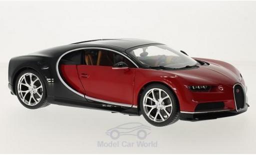 Coche miniatura Bugatti Chiron 1/18 Burago rojo/negro Bugatti Chiron 1/18 Burago rojo/negro coche miniatura