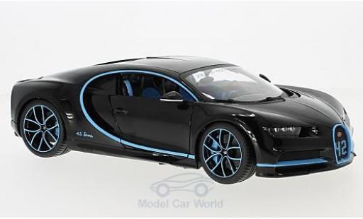 Coche miniatura Bugatti Chiron 1/18 Burago negro Zero-400-Zero Bugatti Chiron 1/18 Burago negro Zero-400-Zero coche miniatura
