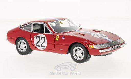 Ferrari 365 1/24 Burago GTB4 Competizione rojo No.22 coche miniatura