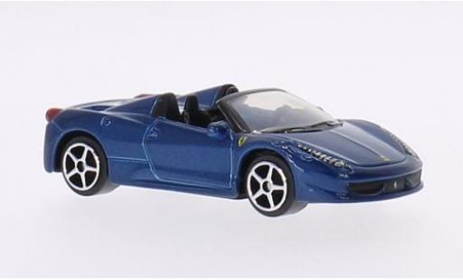 Coche miniatura Ferrari 458 1/64 Burago Spider metalico azul Ferrari 458 1/64 Burago Spider metalico azul coche miniatura