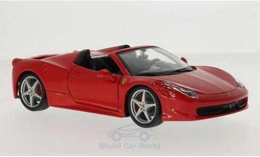 Ferrari 458 1/24 Burago Spider rojo coche miniatura