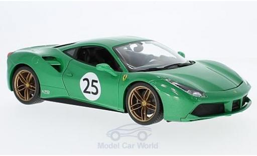 Coche miniatura Ferrari 488 1/18 Burago GTB metalico verde The Green Jewel 70 Jahre Ferrari 488 1/18 Burago GTB metalico verde The Green Jewel 70 Jahre coche miniatura