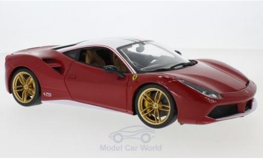 Coche miniatura Ferrari 488 1/18 Burago GTB rojo/blanco The Lauda 2017 70 Jahre Ferrari 488 1/18 Burago GTB rojo/blanco The Lauda 2017 70 Jahre coche miniatura