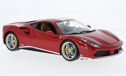 Coche miniatura Ferrari 488 1/18 Burago GTB rojo/blanco The Schumacher 70 années Ferrari 488 1/18 Burago GTB rojo/blanco The Schumacher 70 années coche miniatura