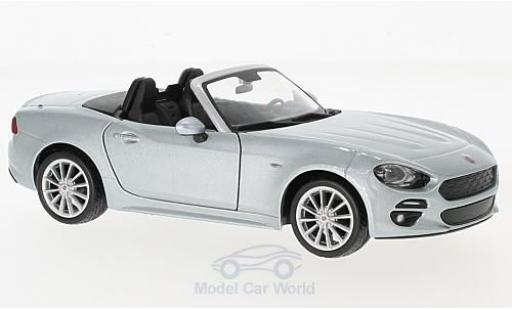 Fiat 124 1/24 Burago Spider metalico gris 2017 ohne Vitrine coche miniatura