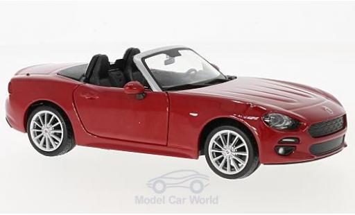 Fiat 124 1/24 Burago Spider rojo 2017 ohne Vitrine coche miniatura
